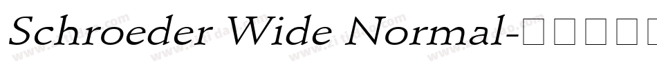 Schroeder Wide Normal字体转换